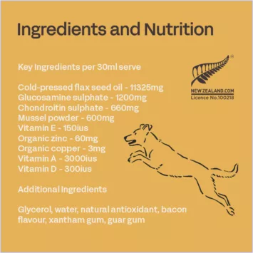 Fourflax Canine Bone and Joint Ingredients