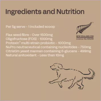 Fourflax Canine Probiotic Ingredients