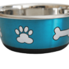 Durabolz Anti-Skid Stainless Printed Dog Bowls - Blue