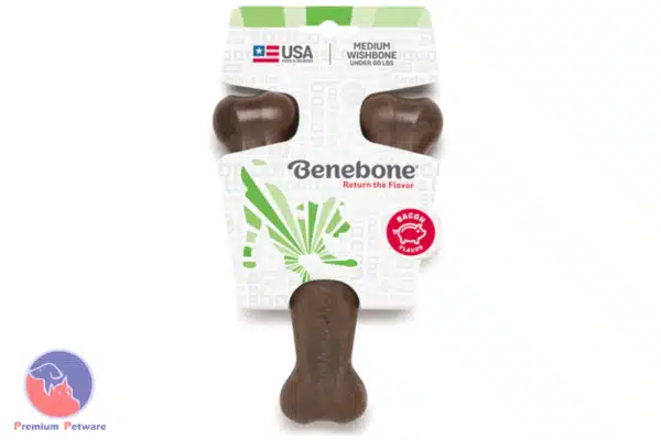 Benebone Wishbone Chew Toy - Bacon Medium