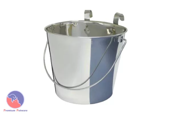 Stainless Steel Flat Sided Bucket Feeder 3.4L